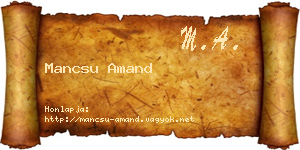 Mancsu Amand névjegykártya